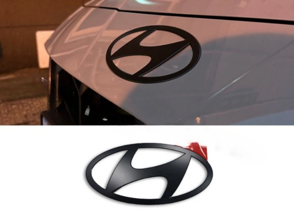 Front Hood Matt Black Emblem Badge 86305N1020 For Hyundai Elantra N 2021-2023