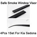 New Safe Smoke Window Visor Sun Rain Vent Guard 4 Pcs Set for Kia Sedona 2015+
