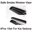 New Safe Smoke Window Visor Sun Rain Vent Guard 4 Pcs Set for Kia Sedona 2015+