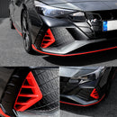 Parachoques Delantero Glossy Point Air Holl Cover 2P Rojo Carbono para Hyundai Elantra N 22