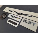 New Black High Glossy Stinger Front Rear Logo Emblem 5p Set for Kia Stinger