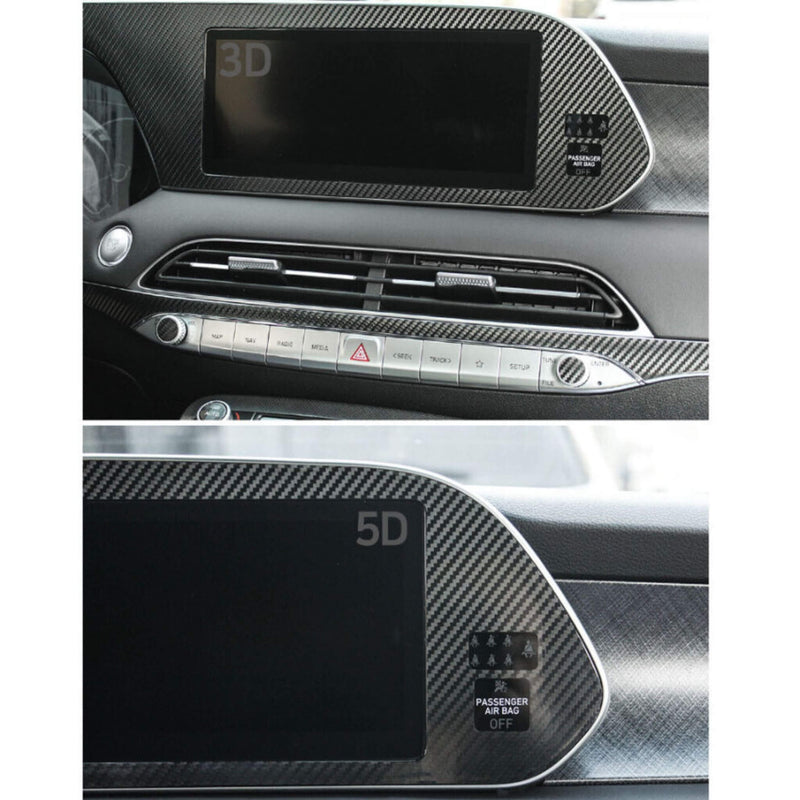 Interior Carbon Trim Sticker Navigation Center for Hyundai Palisade (3 Pcs Set)