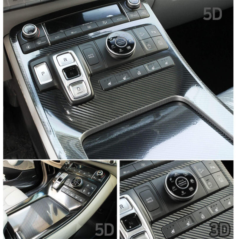 New Interior Carbon Trim Sticker Gear Panel for Hyundai Palisade 2019+ 2 Pcs Set