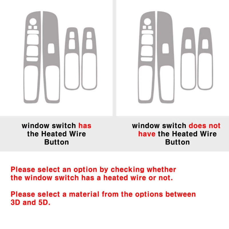 Interior Carbon Trim Sticker Window Switch for Hyundai Elantra 2020 (4 Pcs Set)
