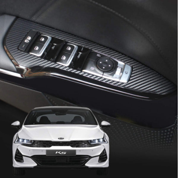 New Interior Carbon Trim Sticker Window Switch for Kia Optima K5 2020 4PCS Set