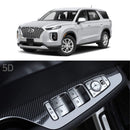 Interior Carbon Trim Sticker Window Switch for Hyundai Palisade 19~ (6 Pcs Set)