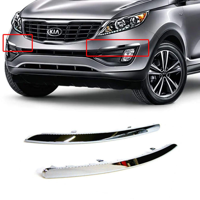 OEM Genuine Chrome Front Bumper Trim Garnish Set – Left & Right For 2011–2015 Kia Sportage