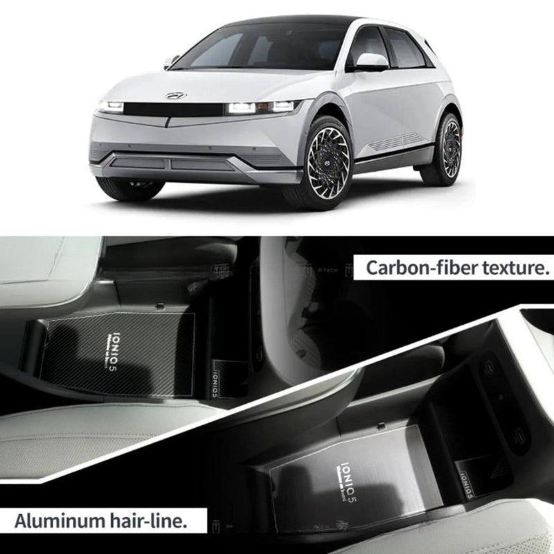 Nueva caja de consola interior, moldeado de afinación de aluminio, antiarañazos para Hyundai Ioniq5