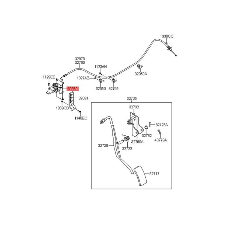 Sensor y actuador de aceleración genuino 35100 42151 para Hyundai Terracan 01-06