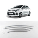 Chrome Window Vent Visor Rain Guard 4PCS Set D212 for Kia Picanto 2017-2021