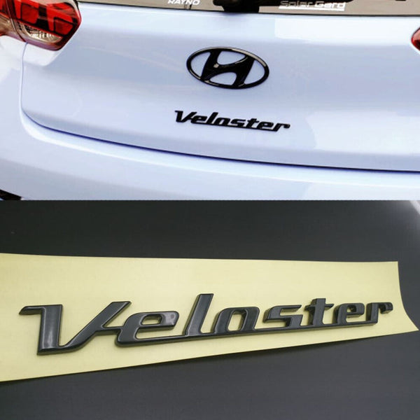 Emblema de la letra del maletero de la puerta trasera pintado en negro brillante para Hyundai Veloster 