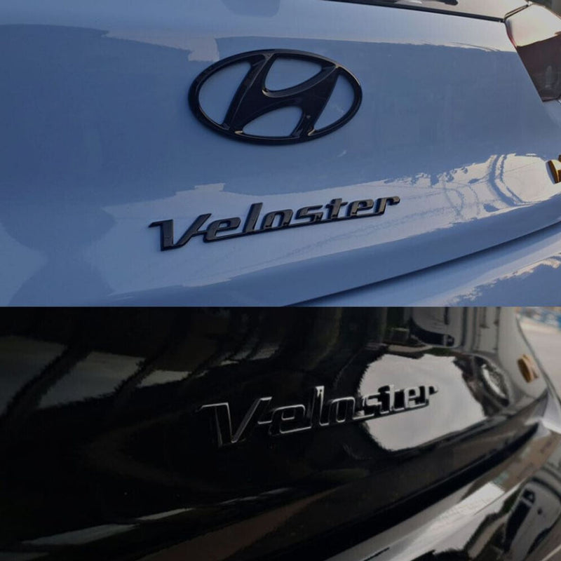 Emblema de la letra del maletero de la puerta trasera pintado en negro brillante para Hyundai Veloster 