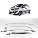 Chrome Window Vent Visor Rain Guard Deflector 4P K723 for Kia Picanto 2012-2016