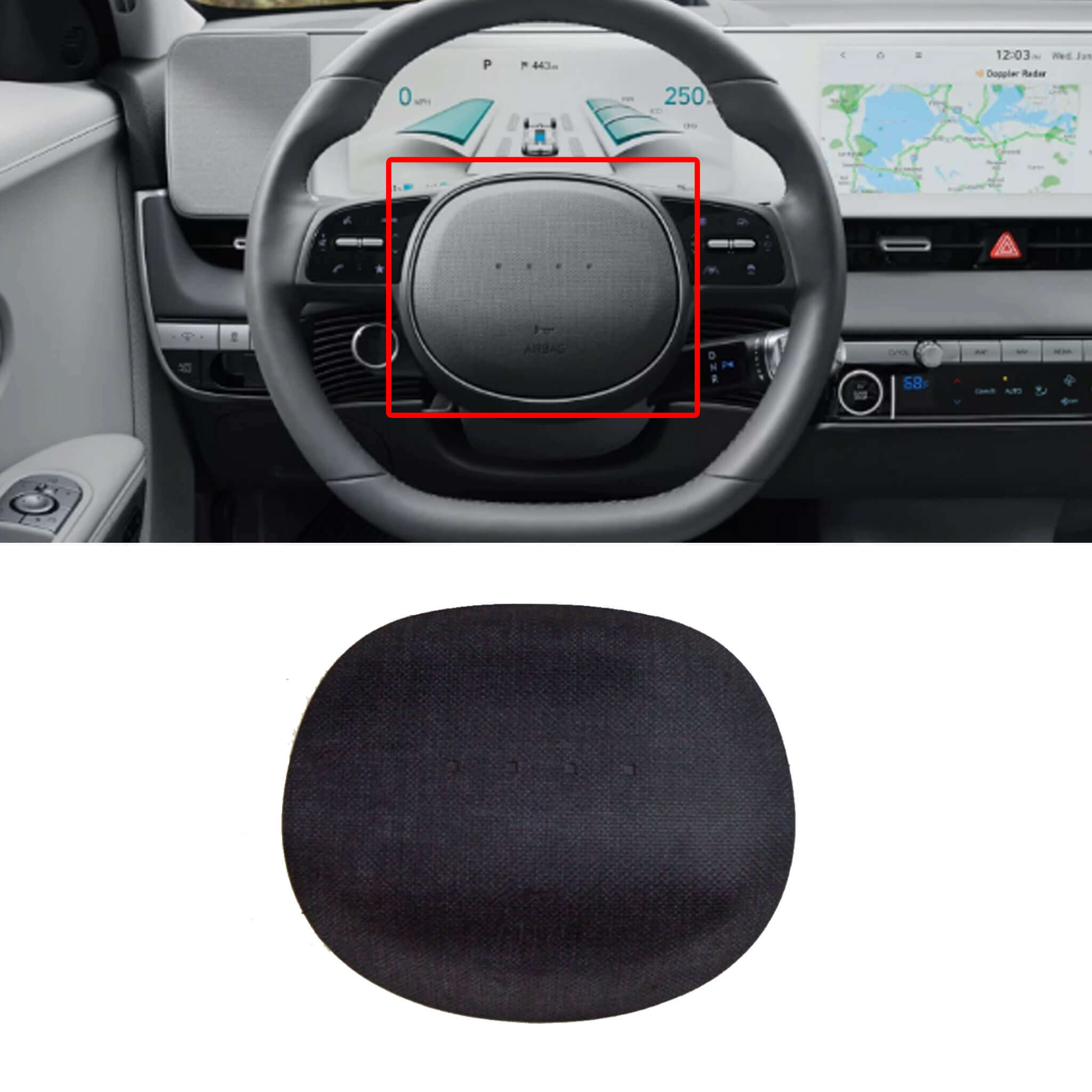 Genuine OEM Steering Wheel Airbag Module Assy Black 80100-GI600-NNB fo