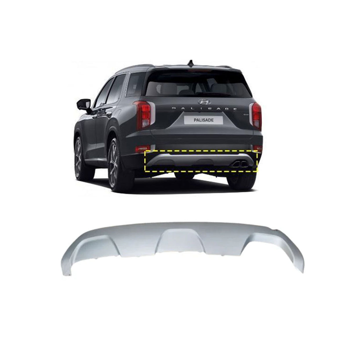 Genuine OEM Skid Plate Rear Plate 86671S8000 for Hyundai Palisade 2020