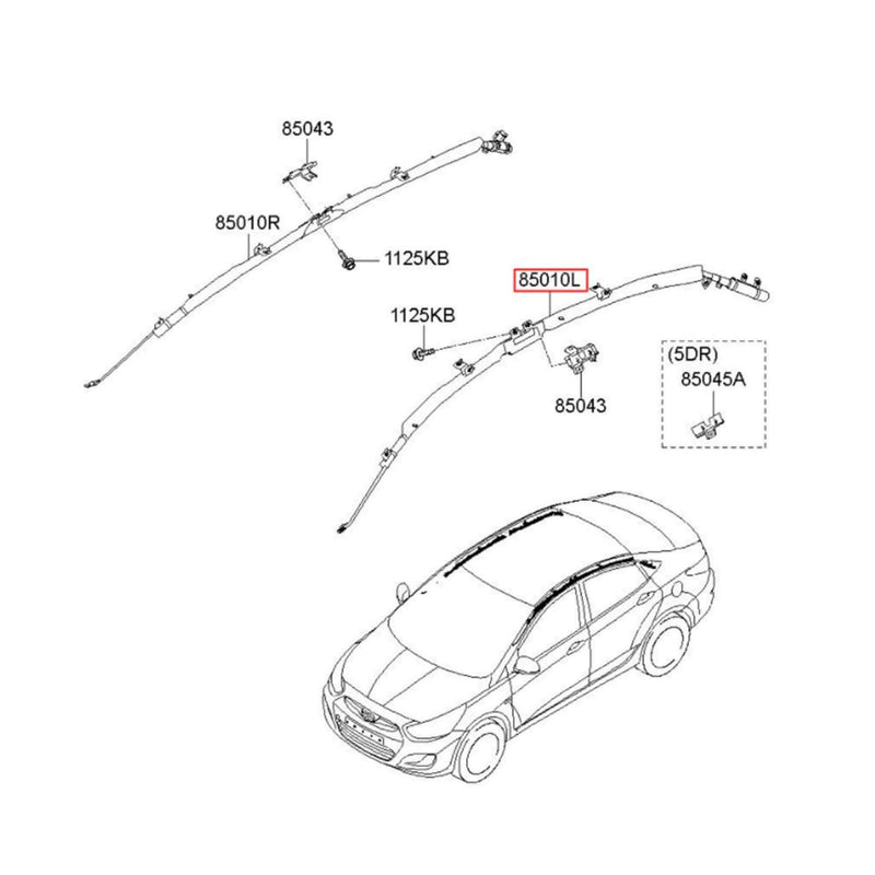 Genuine OEM Hatchback Curtain AirBag Module LH Driver for Hyundai Accent 2012-2014