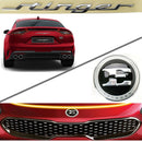 New OEM Front Rear Nameplate E logo Stinger Emblem 2pc Set for Kia Stinger 17+