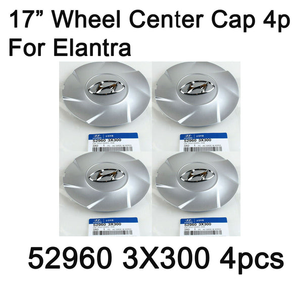 New OEM 17" Wheel Center Cover 529603X300 4p Set for Hyundai Elantra Sedan 11-13