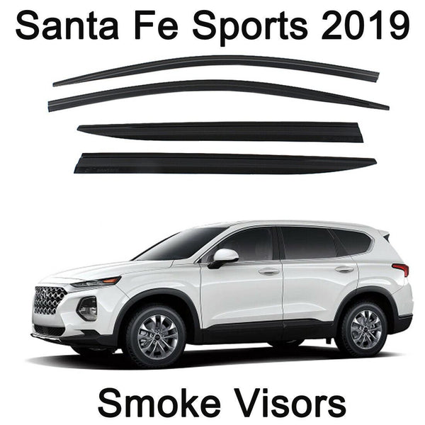 Protectores de lluvia deflectores de viseras de ventilación de ventana de humo para Hyundai Santa Fe Sports 2019