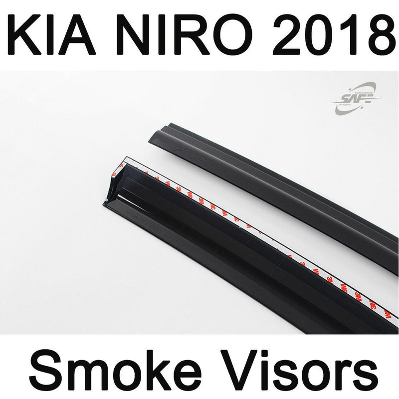 New Smoke Window Vent Visors Deflector Rain Guards for Kia Niro 2017 - 2019