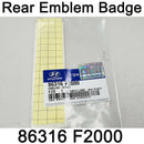 Insignia de emblema de letras deportivas cromadas OEM 86316F2000 para HYUNDAI Elantra 17-18