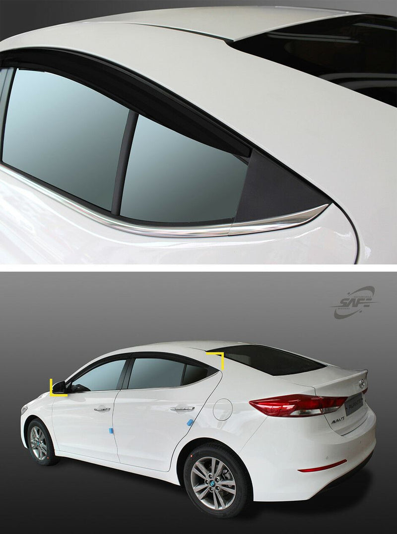 New Smoke Visors Rain Guard Window Vent Door Deflector for Hyundai Elantra 16-18