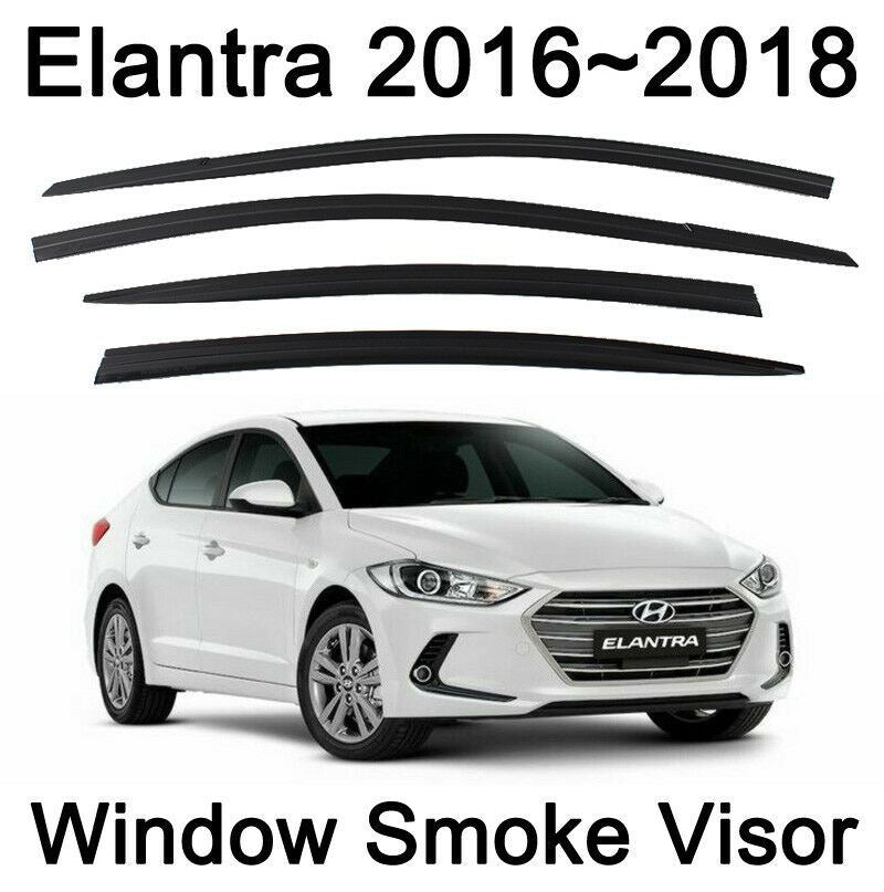 New Smoke Visors Rain Guard Window Vent Door Deflector for Hyundai Elantra 17-18