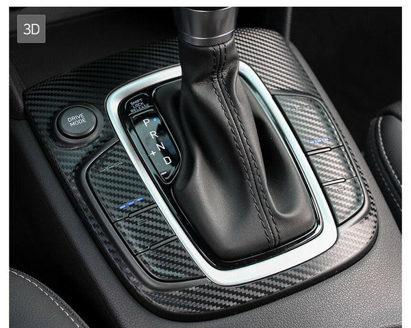 New Interior Carbon Trim Sticker Gear Shift Panel Set for Hyundai Kona 2018~