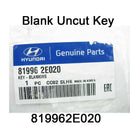 New Oem  Genuine Blank Uncut Key 819962E020 for Hyundai TUCSON 04-08