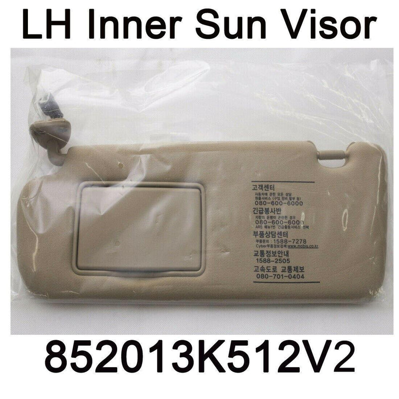 Inner Sun Visor Beige Fabric LH For 2008 - 2010 / Hyundai Sonata 85201-3K512V2