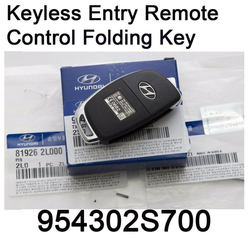 Hyundai Tucson Keyless Entry Remote Control Folding Key - 954302S700