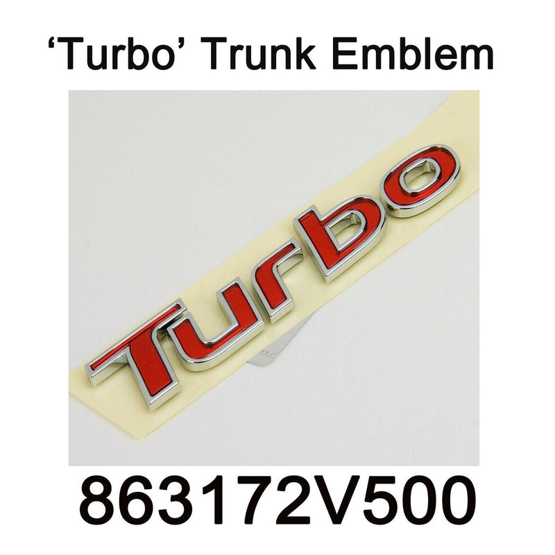 New Genuine Turbo Trunk Tail Gate Emblem Oem 863172V500 For Hyundai Veloster