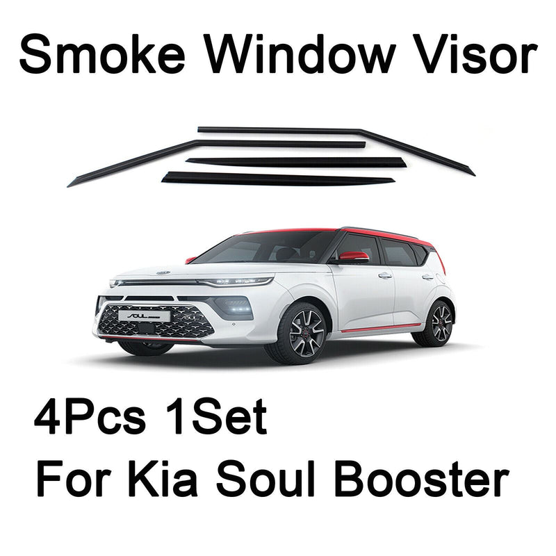 Safe Smoke Window Visor Sun Rain Vent Guard 4 piezas Set para Kia Soul Booter 2020+