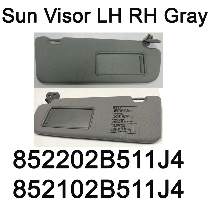 Genuine Sun Visor Gray LH RH 852102B511J4 852202B511J4 2P Hyundai Santa Fe 06-09