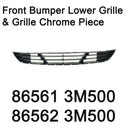 Genuine Front Bumper Grille & Bumper grille Chrome Piece For Genesis Sedan 12-14