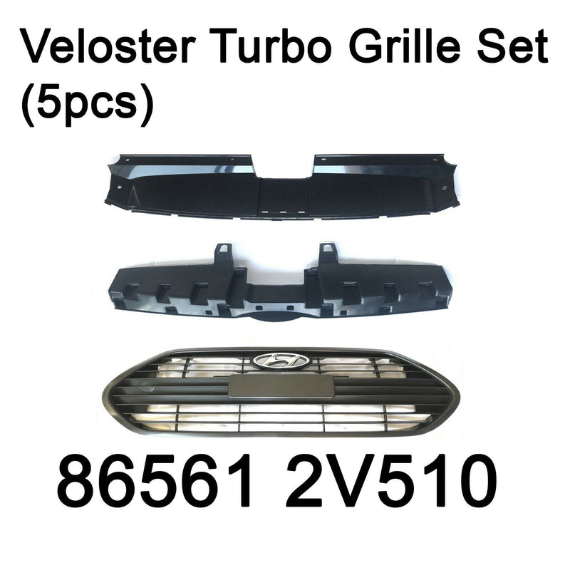 Genuine Front Bumper Grille 5Pcs Oem 865612V510 For Hyundai Veloster Turbo 13-17