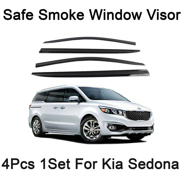 Nuevo Safe Smoke Window Visor Sun Rain Vent Guard 4 piezas Set para Kia Sedona 2015+