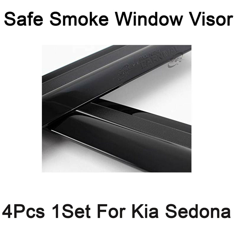 New Safe Smoke Window Visor Sun Rain Vent Guard 4 Pcs Set for Kia Sedona 2015+