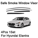 Smoke Window Visor Sun Rain Vent Guard 4 Pcs Set for Hyundai Elantra GT 2018+