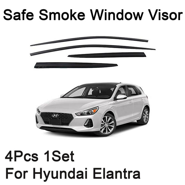 Juego de 4 piezas de protector de ventilación de lluvia y sol para visera de ventana de humo para Hyundai Elantra GT 2018+