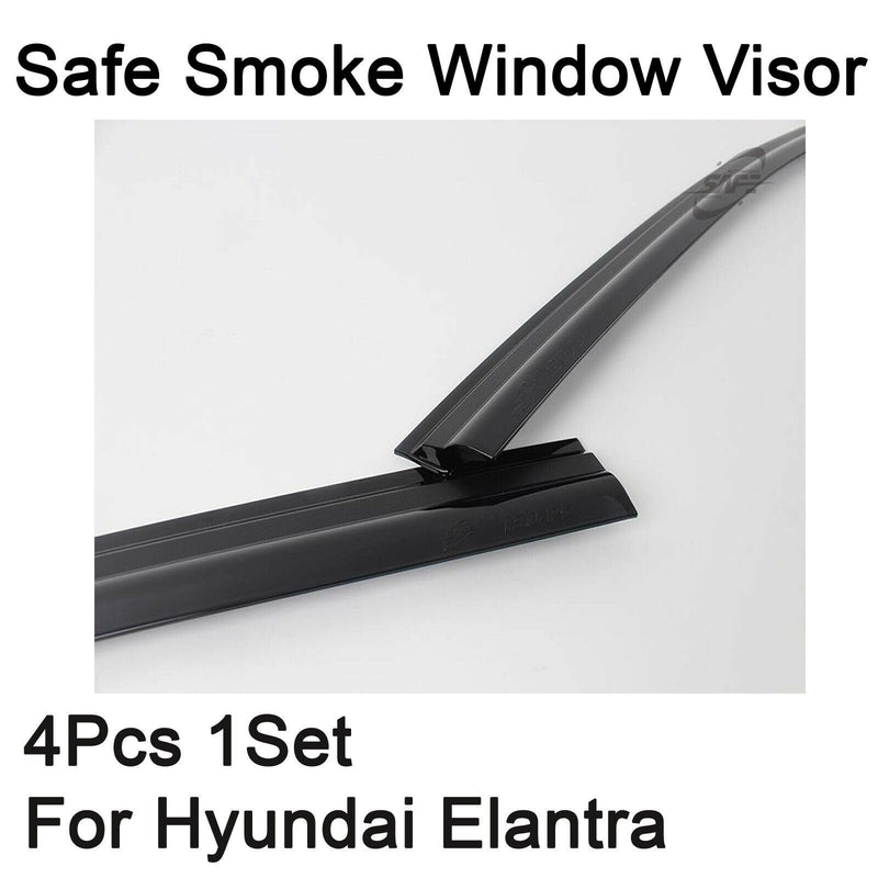 Smoke Window Visor Sun Rain Vent Guard 4 Pcs Set for Hyundai Elantra GT 2018+
