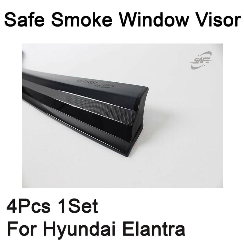 Smoke Window Visor Sun Rain Vent Guard 4 Pcs Set for Hyundai Elantra GT 2018+