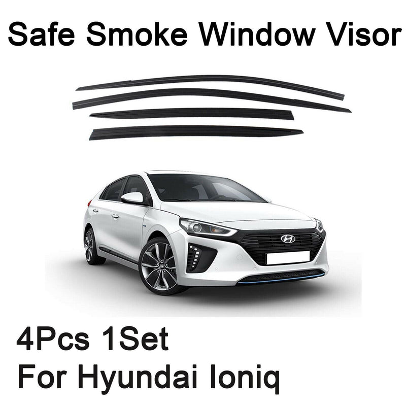 Safe Smoke Window Visor Sun Rain Vent Guard 4 Pcs 1Set For Hyundai  Ioniq 2016+