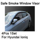 Safe Smoke Window Visor Sun Rain Vent Guard 4 Pcs 1Set For Hyundai  Ioniq 2016+
