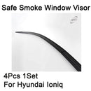 Safe Smoke Window Visor Sun Rain Vent Guard 4 Pcs 1Set For Hyundai  Ioniq 2016+