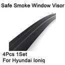 Safe Smoke Window Visor Sun Rain Vent Guard 4 Pcs 1Set For Hyundai  Ioniq 2016+
