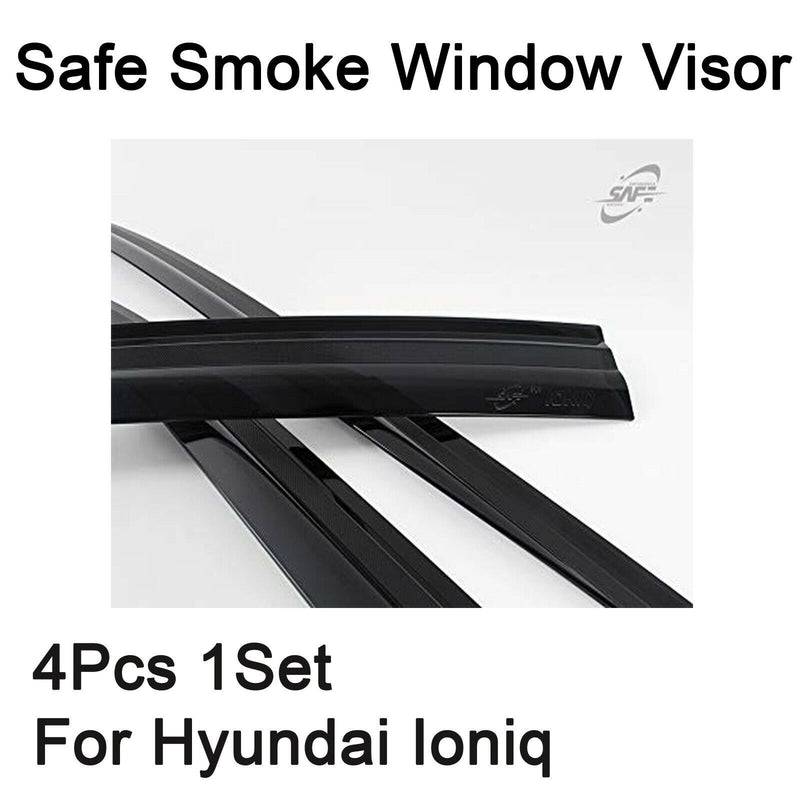 Safe Smoke Window Visor Sun Rain Vent Guard 4 Pcs 1Set For Hyundai  Ioniq 2016+
