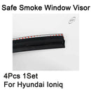 Safe Smoke Window Visor Sun Rain Vent Guard 4 Pcs 1Set For Hyundai  Ioniq 2016+