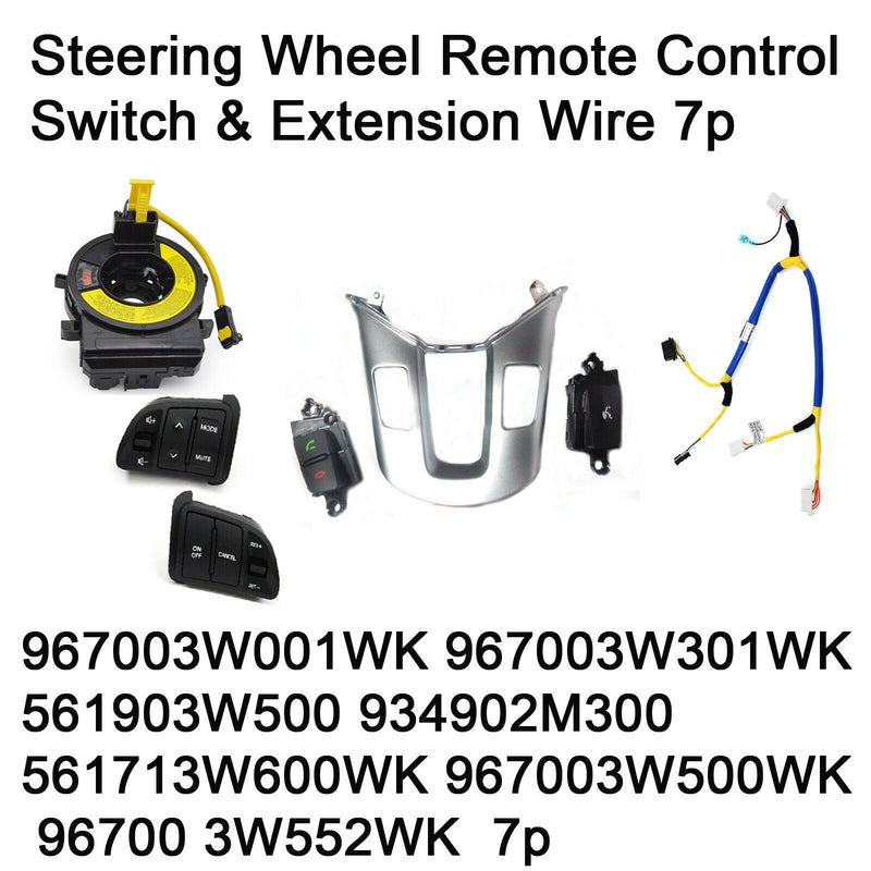 Genuine Steering Remote Switch, Clock spring, Wire 7pcs For Kia Sportage 11-15