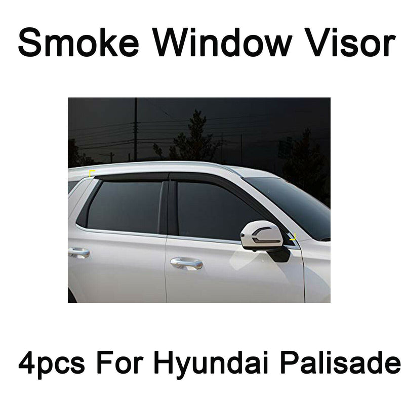 Nuevas viseras de ventilación de ventana de humo Deflector protectores de lluvia 4p para Hyundai Palisade 2020+
